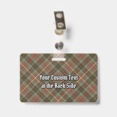 Clan Fraser Jagd gewittertes Tartan-Abzeichen Ausweis (Back with Clip)