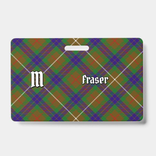 Clan Fraser Jagd Tartan Abzeichen Ausweis (Vorderseite)