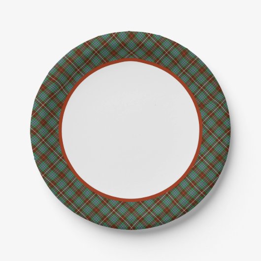 Clan Fraser Jagd Tartan Border Pappteller (Vorderseite)
