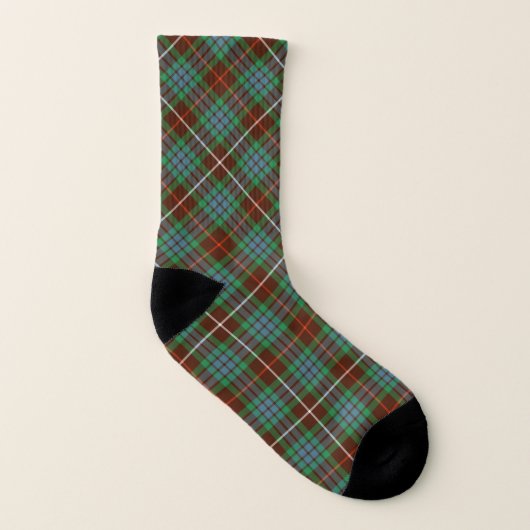 Clan Fraser Jagd Tartan Brown und Green Kariert Socken (Links - Innen)