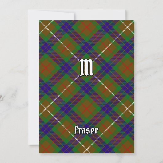 Clan Fraser Jagd Tartan Einladung (Vorderseite)