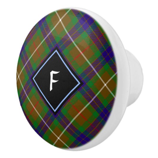 Clan Fraser Jagd Tartan Keramik Knob Keramikknauf (Rechts)