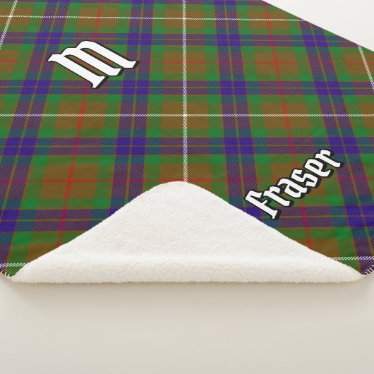 Clan Fraser Jagd Tartan Sherpa Blanket Sherpadecke (3/4)