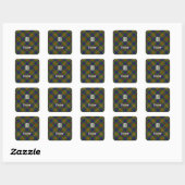 Clan Fraser Jagd Tartan Square Sticker (Blatt)