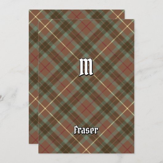 Clan Fraser Jagd Wetter Tartan Einladung (Vorne/Hinten)