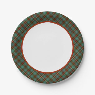 Clan Fraser Jagdtartan-Grenze Pappteller