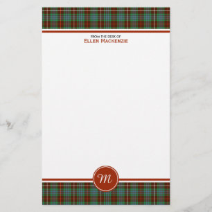 Clan Fraser Jagdtartan-Monogramm Briefpapier