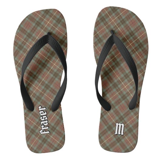 Clan Fraser Jagdwetter Tartan Flip Flops Badesandalen (Fußbett)