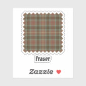 Clan Fraser Jägerei gewitterter Tartan-Sticker Aufkleber (Blatt)