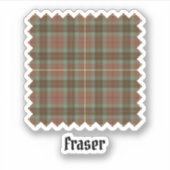 Clan Fraser Jägerei gewitterter Tartan-Sticker Aufkleber (Vorderseite)