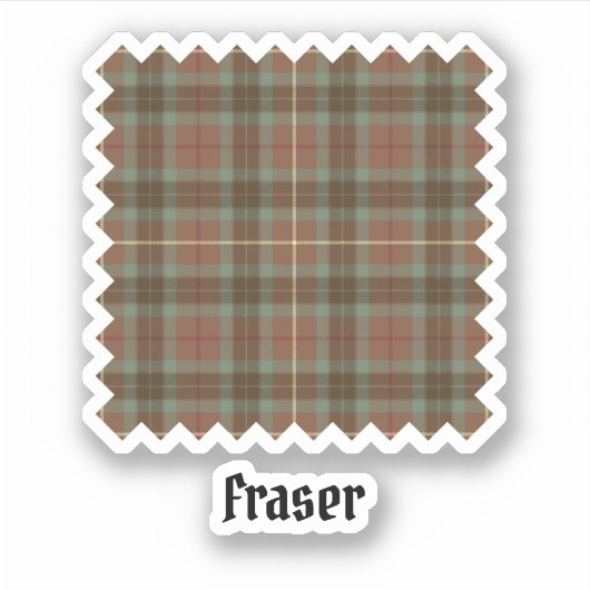 Clan Fraser Jägerei gewitterter Tartan-Sticker Aufkleber (Vorderseite)