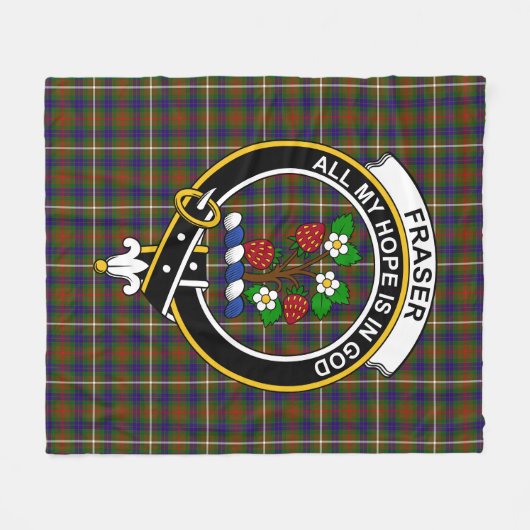 Clan Fraser Junting Clan Abzeichen Tartan Kariert Fleecedecke (Vorderseite (Horizontal))