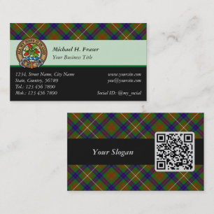 Clan Fraser Junting Tartan Business Card Visitenkarte