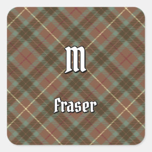 Clan Fraser Junting Tartan Quadratischer Aufkleber