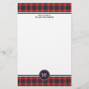 Clan Fraser Lovat des modernen Tartan-Monogramms Briefpapier