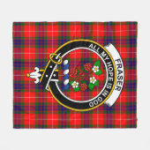 Clan Fraser Modern Clan Abzeichen Tartan Kariert Fleecedecke (Vorderseite (Horizontal))