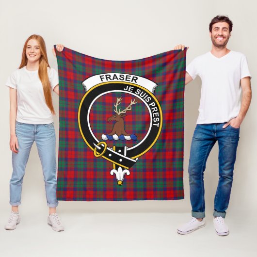 Clan Fraser of Lovat (Fraser of Alreifen) Tartan P Fleecedecke (Beispiel)