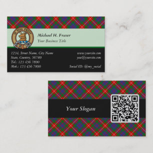 Clan Fraser of Lovat Tartan Business Card Visitenkarte