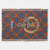 Clan Fraser of Lovat Wappen über Tartan Decke (Vorderseite)