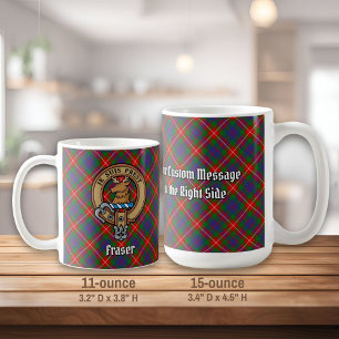 Clan Fraser of Lovat Wappen über Tartan Kaffeetasse