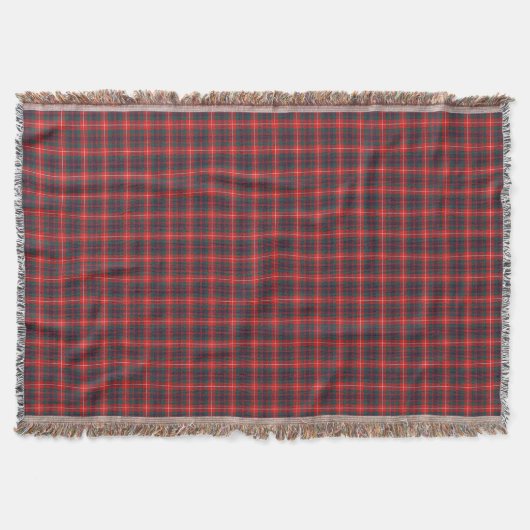 Clan Fraser Red and Navy Modern Scottish Tartan Decke (Vorderseite)