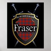 Clan Fraser Scottish Shield & Schwerter Poster (Vorne)