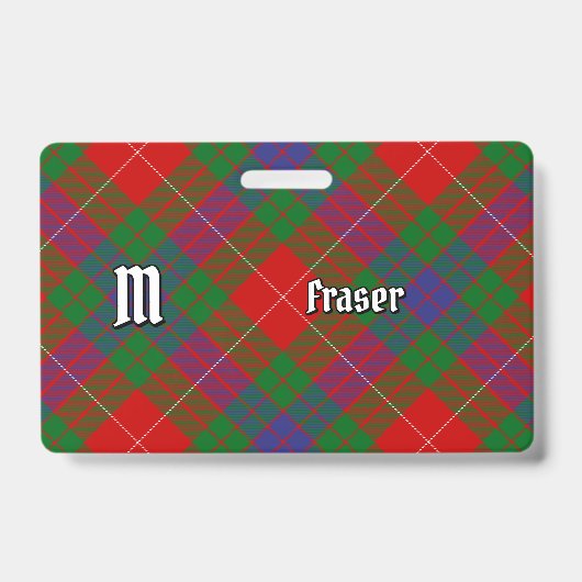 Clan Fraser Tartan Abzeichen Ausweis (Vorderseite)