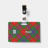 Clan Fraser Tartan Abzeichen Ausweis (Vorderseite mit Clip)