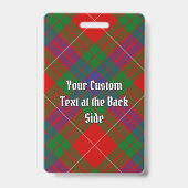 Clan Fraser Tartan Abzeichen Ausweis (Rückseite)