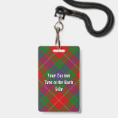 Clan Fraser Tartan Abzeichen Ausweis (Rückseite mit Lanyard)