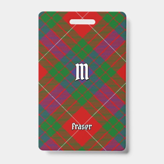 Clan Fraser Tartan Abzeichen Ausweis (Vorderseite)