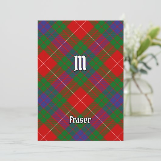 Clan Fraser Tartan Einladung (Stehend Vorderseite)