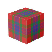 Clan Fraser Tartan House Blessing Würfel (Rückseite Schrägansicht)