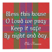 Clan Fraser Tartan House Blessing Würfel (Vorderseite)