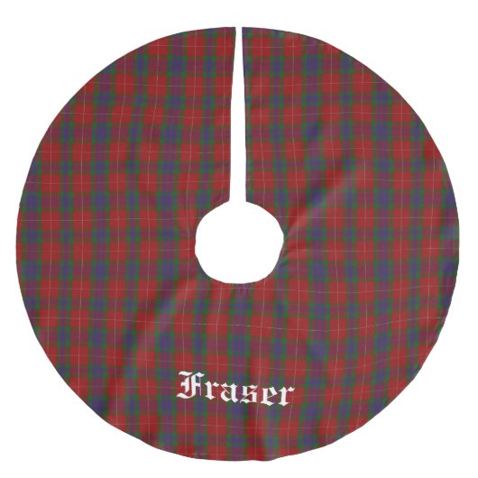 Clan Fraser Tartan Kariertes Baumrock Polyester Weihnachtsbaumdecke (Vorderseite)