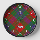 Clan Fraser Tartan Large Clock Uhr (Vorderseite)