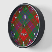 Clan Fraser Tartan Large Clock Uhr (Winkel)