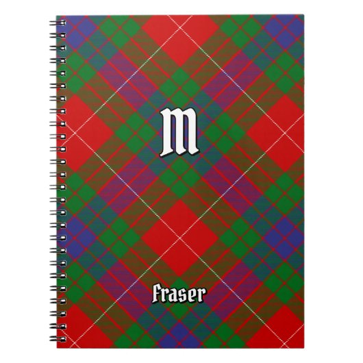 Clan Fraser Tartan Notebook Notizblock (Vorderseite)