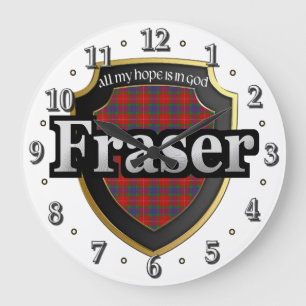 Clan Fraser Tartan Scottish Dream Clock Große Wanduhr