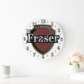 Clan Fraser Tartan Scottish Dream Clock Große Wanduhr (Zuhause)