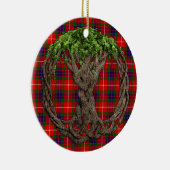 Clan Fraser Tartan und keltischer Baum des Lebens Keramikornament (Rechts)