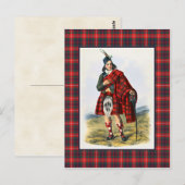 Clan Fraser Vintag Illustration Tartan Frame Postkarte (Vorne/Hinten)