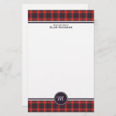 Clan Fraser von Lovat Modern Tartan Monogram Briefpapier (Vorne/Hinten)