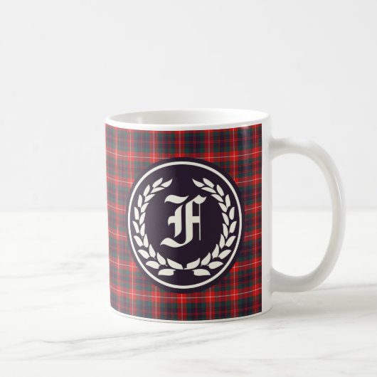 Clan Fraser von Lovat Modern Tartan Monogram Kaffeetasse (Rechts)