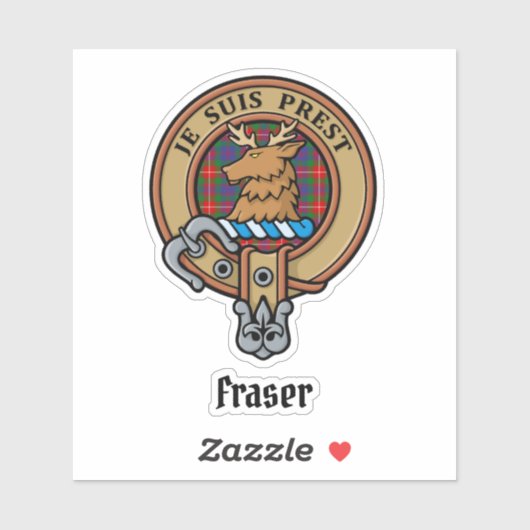 Clan Fraser von Lovat Wappen Aufkleber (Blatt)