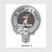 Clan Fraser von Lovat Wappen & Tartan Aufkleber (Blatt)