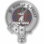 Clan Fraser von Lovat Wappen & Tartan Aufkleber (Vorderseite)