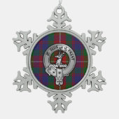 Clan Fraser von Lovat Wappen & Tartan Schneeflocken Zinn-Ornament (Vorderseite)