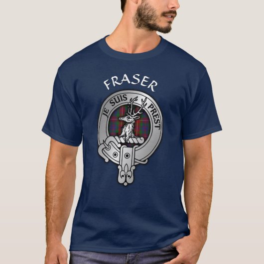 Clan Fraser von Lovat Wappen & Tartan T-Shirt (Vorderseite)