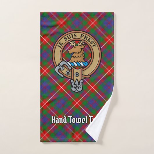 Clan Fraser von Lovat Wappen über Tartan Badhandtuch Set (Handtuch)